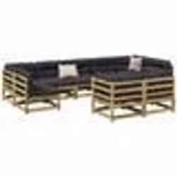 vidaXL Salon de jardin 9 pcs avec coussins bois de pin imprégné