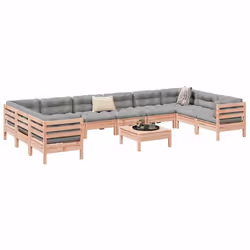 vidaXL Salon de jardin et coussins 11 pcs bois massif sapin de douglas