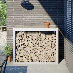 Vidaxl - Portant de bois de chauffage blanc 100x40x80 cm acier