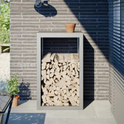vidaXL Portant de bois de chauffage - Acier inoxydable