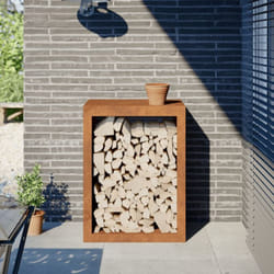 Vidaxl - tagère à bois 60x40x80 cm acier résistant aux intempéries