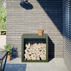 Portant de bois de chauffage vert 60x40x60 cm acier - Vidaxl
