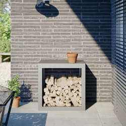 vidaXL Portant de bois de chauffage - Acier inoxydable