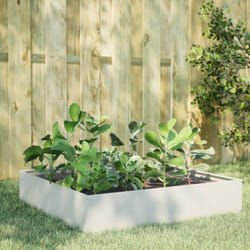 Vidaxl - Lit surélevé de jardin blanc 100x100x33,5 cm acier