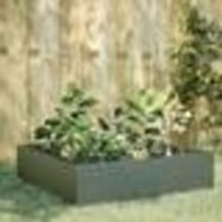 vidaXL Lit surélevé de jardin vert olive 100x100x25 cm acier