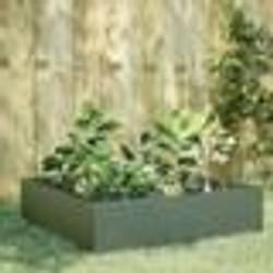 vidaXL Lit surélevé de jardin vert olive 100x100x25 cm acier