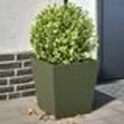 vidaXL Jardinières 2 pcs vert olive 40x40x40 cm acier