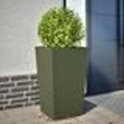vidaXL Jardinière vert olive 45x45x75 cm acier