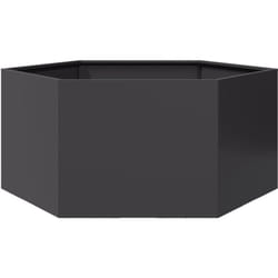 Vidaxl - Jardinière noir hexagone 104x90x45 cm acier