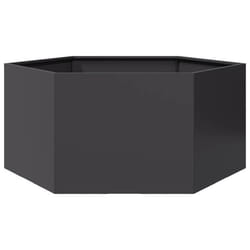 vidaXL Jardinière noir hexagone 104x90x45 cm acier 851129
