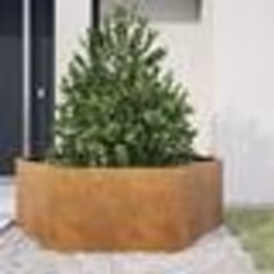vidaXL Jardinière hexagone 138x120x45 cm acier patinable