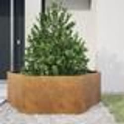 vidaXL Jardinière hexagone 138x120x45 cm acier patinable