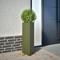 Vidaxl - Jardinières 2 pcs vert olive triangulaire 30x26x75 cm acier