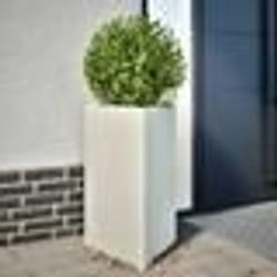 vidaXL Jardinière blanc triangulaire 50x43x75 cm acier
