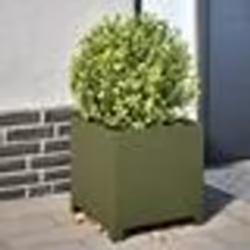 vidaXL Jardinières 2 pcs vert olive 40x40x40 cm acier
