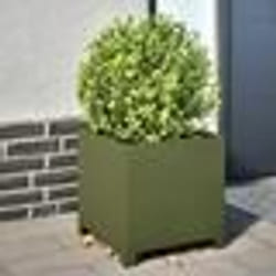 vidaXL Jardinières 2 pcs vert olive 40x40x40 cm acier