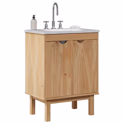 vidaXL Meuble de lavabo de salle de bain OTTA 59x40x80 cm bois massif armoire de lavabo de salle de bain meuble lavabo 401346 ...