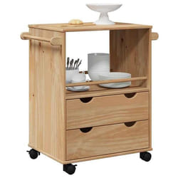 vidaXL Chariot de cuisine OTTA 59x45x80 cm bois massif de pin