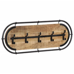 Vidaxl - Porte-manteau mural avec 5 crochets bois manguier massif brut