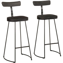 vidaXL Tabourets de bar lot de 2 noir 49x43x103cm bois manguier massif