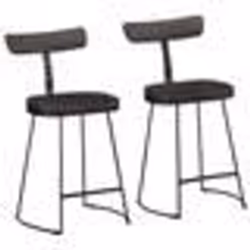vidaXL Tabourets de bar lot de 2 noir 49x43x79 cm bois manguier massif
