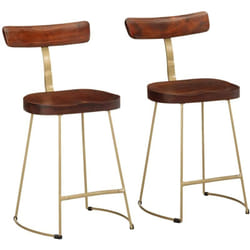 Vidaxl - Tabourets de bar lot de 2 49x43x79 cm bois de manguier massif