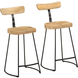 Tabourets de bar lot de 2 49x43x88 cm bois de manguier massif Vidaxl