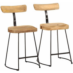 Vidaxl - Tabourets de bar lot de 2 49x43x79 cm bois de manguier massif