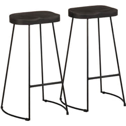 Vidaxl - Tabourets de bar lot de 2 noir 45x40x78 cm bois manguier massif