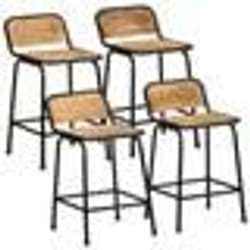 vidaXL Tabourets de bar lot de 4 bois massif manguier brut