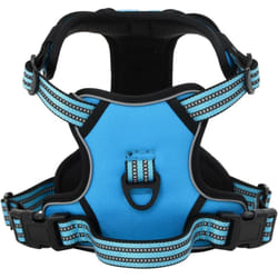 Vidaxl - Harnais pour chien avec bandes réfléchissantes réglables bleu l