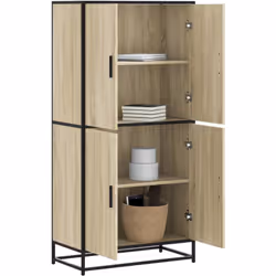 Ce buffet haut au design pratique est un véritable accroche-regard pour votre décoration intérieure. Matériau stable et durab ...