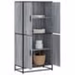 vidaXL Buffet haut sonoma gris 68x35x139 cm bois dingénierie armoire latérale armoire de rangement haute vitrine haute 330083 ...