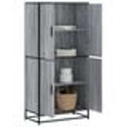vidaXL Buffet haut sonoma gris 68x35x139 cm bois dingénierie armoire latérale armoire de rangement haute vitrine haute 3300833