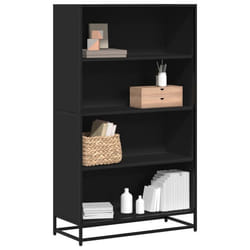 Bibliothèque Noir 80,5x35x139 Cm Bois D'Ingénierie - Vidaxl