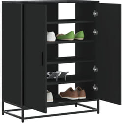Vidaxl - Meuble à chaussures noir 75x38x97,5 cm bois d'ingénierie métal
