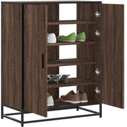 Meuble à chaussures chêne marron bois d'ingénierie et métal - Vidaxl
