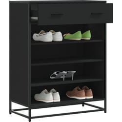 Vidaxl - Meuble À Chaussures Noir 75x38x97,5 Cm Bois D'Ingénierie Métal