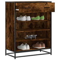 vidaXL Meuble à chaussures chêne fumé bois dingénierie et métal 3300877