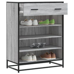 Meuble à chaussures sonoma gris bois d ingénierie et métal
