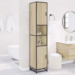 Cette armoire de salle de bain au design pratique est un véritable point de mire pour votre décoration intérieure. Matériau d ...