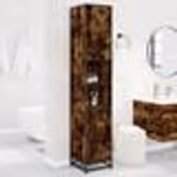 vidaXL Armoire de salle de bain chêne fumé bois dingénierie et métal 3300882