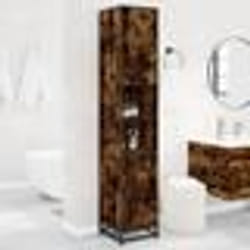 vidaXL Armoire de salle de bain chêne fumé bois dingénierie et métal 3300882