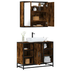 vidaXL 2 pcs Chêne Fumé