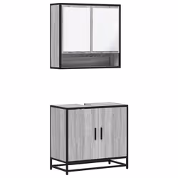 VidaXL 3300918, Gris, Chêne, Métal, Bois, 60 kg, 650 mm, 330 mm, 600 mm