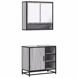VidaXL 3300938, Gris, Chêne, Métal, Bois, 60 kg, 650 mm, 330 mm, 600 mm
