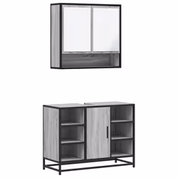 VidaXL 3300943, Gris, Chêne, Métal, Bois, 60 kg, 800 mm, 330 mm, 600 mm