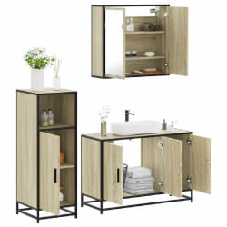 vidaXL Meuble salle de bain 3 pièces Chêne Sonoma