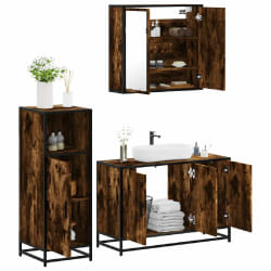 VIDAXL Ensemble meubles salle de bain - Chêne fumé