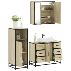 vidaXL Ensemble de meubles de salle de bain - Chêne sonoma